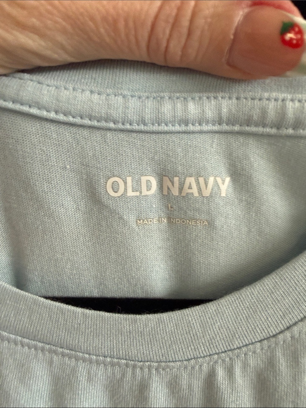 Old Navy Light Blue Short Sleeve Crewneck Tee - Picture 2 of 3
